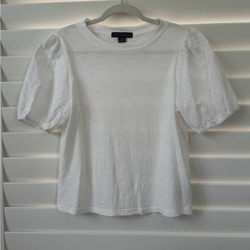 Sanctuary White Puff Sleeve Blouse
